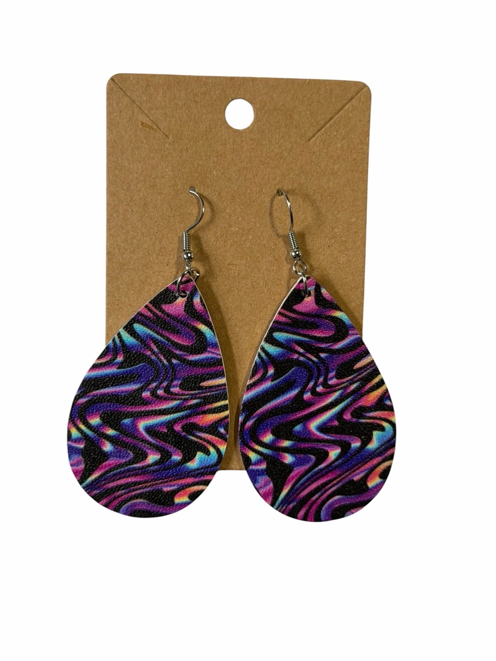 Multicolor Teardrop Swirl Drop Earrings - Unbranded